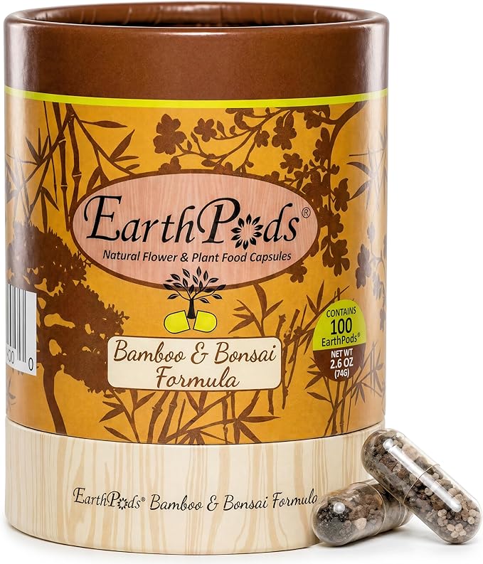 100 EarthPods - Premium Bio Organic Bonsai Tree Fertilizer Spikes - Special Formulated Money Tree & Lucky Bamboo Fertilizer - Made in USA