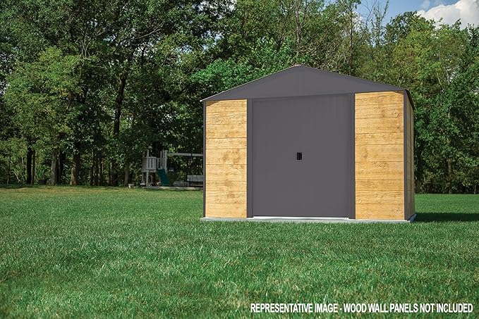 Arrow Ironwood Steel Hybrid Shed Kit 8 x 2 ft. Galvanized Anthracite
