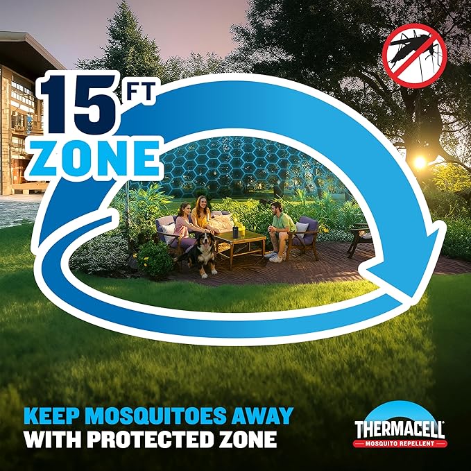 Thermacell Mosquito & Multi-Insect Repellent 96-Hour Refill; Includes 8 Fuel Cartridges, 24 Repellent Mats; Compatible W/Fuel-Powered Thermacell Repellers; Repels Mosquitoes, Noseeums & Black Flies