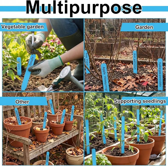 Weysat 100 Pcs 12" Wood Plant Labels for Field or Containers Plant Tags Wood Garden Labels for Seedling Stakes Markers Nursery Seed Tags with Smooth Surface for Pot Herbs Flowers Vegetables