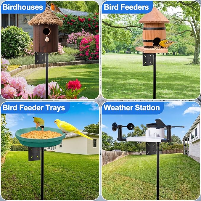 Bird Feeder Pole Stand,92 Inch Bird House Pole for Outdoors Heavy Duty, Bird House Mount Kit with 5-Prong Base,Adjustable Feeding Station for Hanging Feeders,Wild Birds Watching
