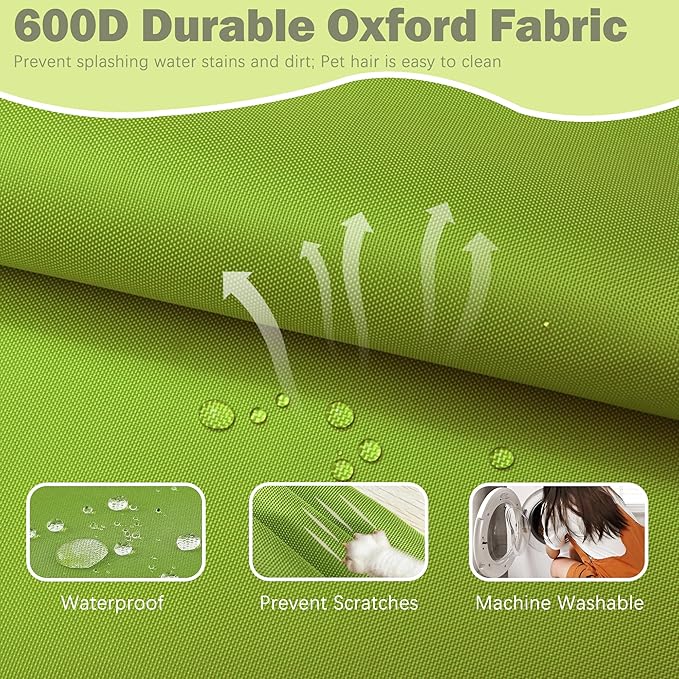 Sqodok Patio Cushion Covers 24x22 Waterproof Outdoor Cushion Covers Replacement 4Pack Patio Cushion Seat Slicovers for Sectional Sofa, Wicker Chair, Green