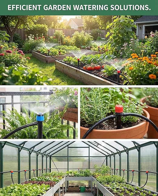 Drip Irrigation System，1/4" Blank Distribution Tubing Watering Hose, DIY Micro Sprinkler Automatic Plant Waterer for Garden, Greenhouse, Raised Bed, Patio & Outdoor Plants （240FT