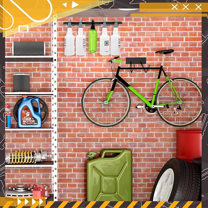 MorningRo 2 Pcs Spray Bottle Holder Wall Mounted Spray Bottle Storage Rack with Hardware Hanger Organizer,Holds up to 12 Sprayers (16 Oz) for Mobile Garage Home Organizer