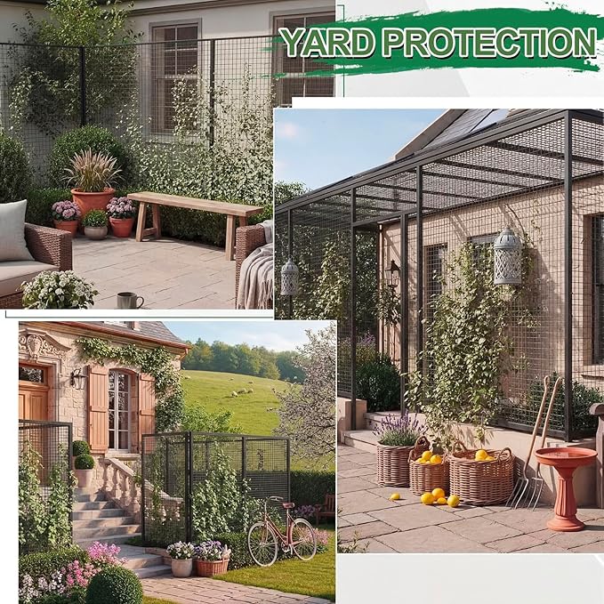 Tatuo Hardware Cloth 1/2 Inch 36in x 150ft Hot Dip Galvanized After Welded Cage Mesh Rolls 21 Gauge Metal Chicken Wire Roll Wire Fencing Poultry Netting for Raised Garden Rodent Animals(Black)