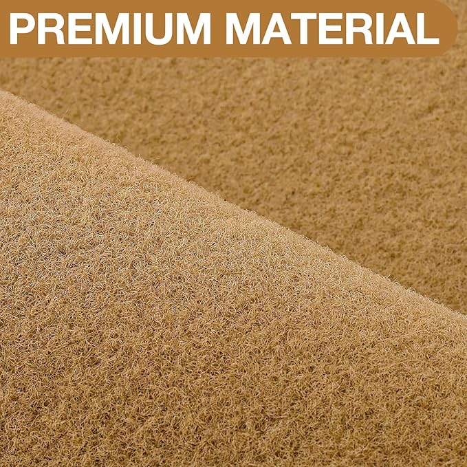 OLANLY Front Door Mat, Low Profile Doormat, Stain and Fade Resistant, Easy to Clean, for Indoor and Outdoor Entrances, Patio Porch or Entryway, Brown (47x23 Inch, Plain Brown)