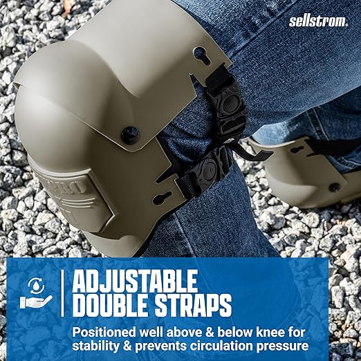 Sellstrom Ultra Flex KneePro Professional Knee Pads for Men & Women with Thick Foam Cushioning & Heavy Duty Hard Outer Shell - Adjustable Straps with Quick-Clips & Ergonomic Metal Hinges - for Construction Work, Gardening, Roofing, Flooring