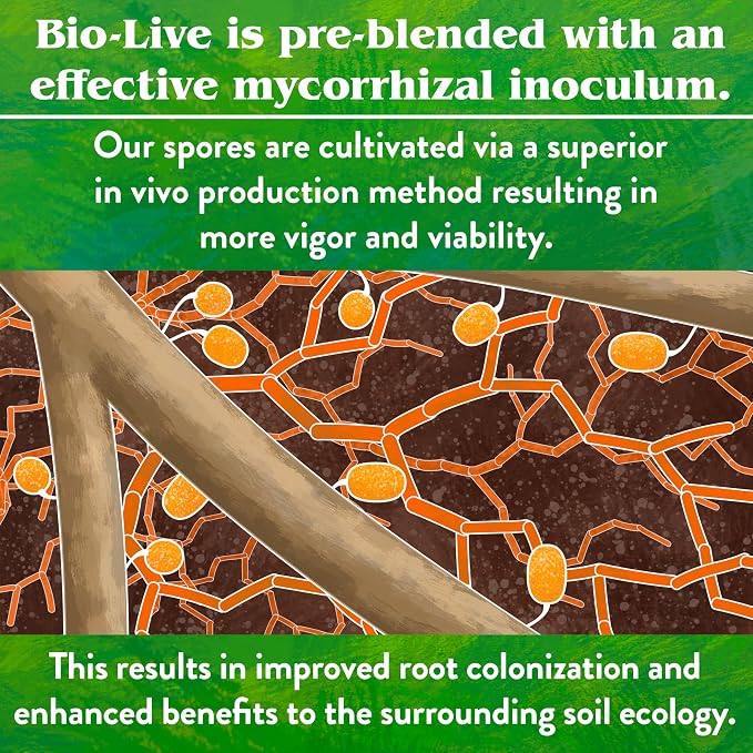 Down To Earth All Natural Fertilizers Organic Bio-Live Starter & Transplant Mix with Mycorrhizal Fungi and Benefical Microbes for Plant Food 5-4-2, 25 lb