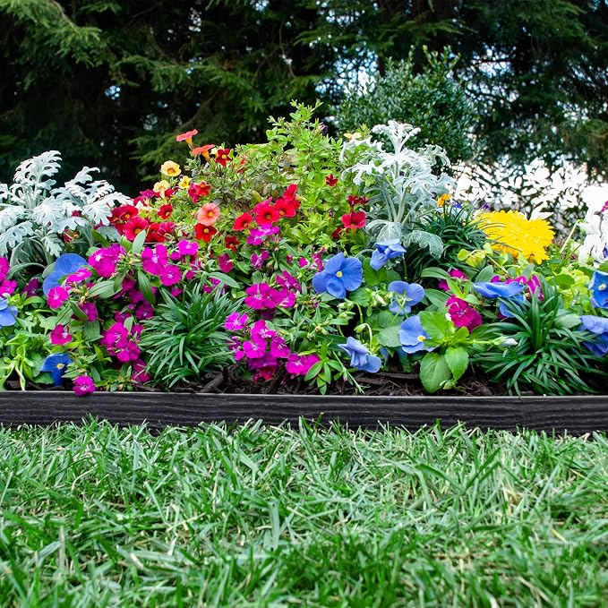 EasyFlex 2.5" Tall Wall No-Dig Landscape Edging Kit - 100 Foot, Black