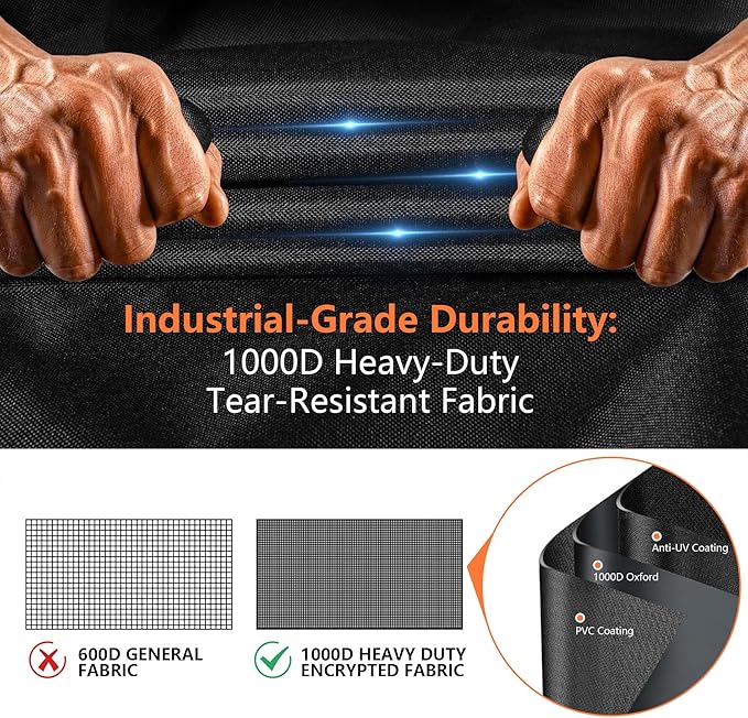 Griddle Cover for Blackstone 28" Griddle with Hood, 2026 Upgraded 1000D Heavy Duty Waterproof Flat Top 5483 Grill Cover, Tear & Fade Resistant with Buckle & Air Vents, Fits Blackstone 2 Burner Griddle