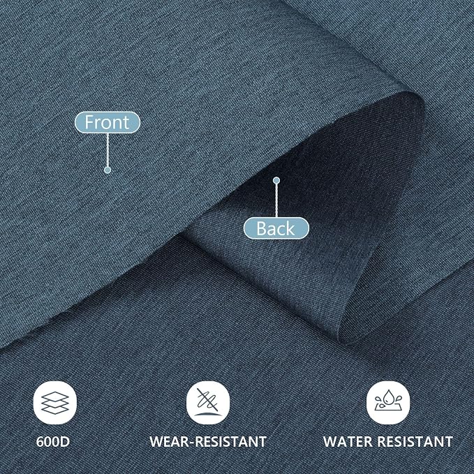 Waterproof Canvas Fabric by The Yard, 58inch 600D Upholstery Fabric Polyester Material Outdoor Water Resistant Material for Sewing Chair Patio Cushion Bag Sofa Seat Repair, 6 Yard Navy Blue
