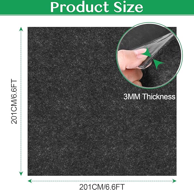 ToLanbbt Outdoor Storage Shed Floor Mat, 6.6 x 6.6 FT Waterproof Carport Mat, Washable Furniture Pad with Non Slip Backing for Dust, Oil, Protection, Storage Shed Not Included
