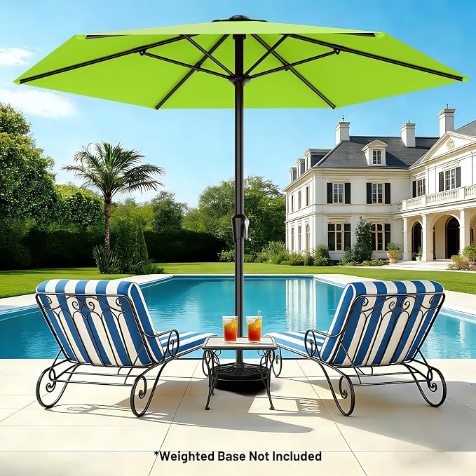 AreShark 11 FT Patio Umbrella for Outdoor, Outdoor Table Umbrella with Push Button Tilt and Crank, Outdoor Patio Umbrellas with 6 Sturdy Ribs, Patio Umbrellas for Market, Garden, Pool (Apple Green)