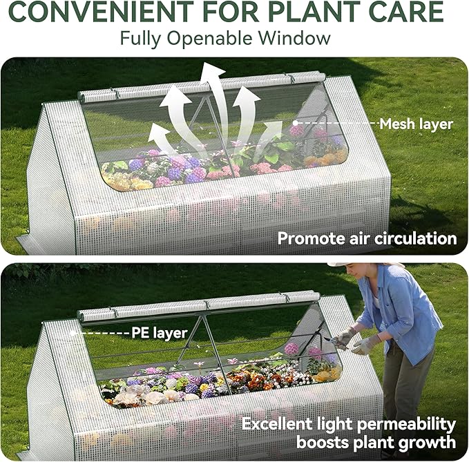 Lineware Raised Garden Bed with Self-Watering System, 6x3x1 ft Elevated Planter Boxes Outdoor with PE Cover, Galvanized Raised Beds for Gardening,Vegetables,Flowers, Backyard, Patio
