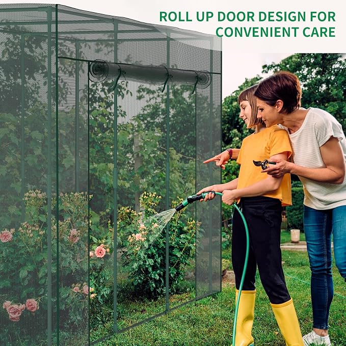 SUNYRISY Garden Plant Netting Crop Cage for Garden Raised Bed, 11.8 x 4 x 6 Ft Plant Cover Cage Protectors from Animal for Outdoor Plants with Frame and Zippered Door