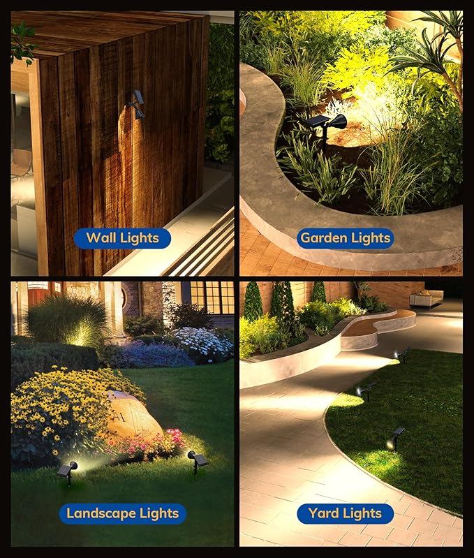 NBKLS Solar Spot Lights for Outside, 21 LED Outdoor Solar Lights for Yard, 4 Pack Solar Spotlights Waterproof Auto On/Off for Landscape, Wall, Garden, Pool, Tree, Pathway and Driveway(Warm White)