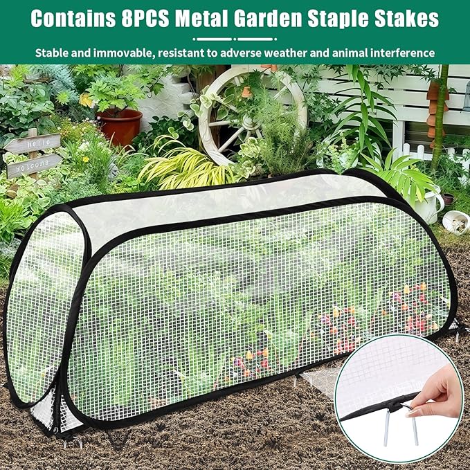 ANGAR 2PACK Garden Covers for Raised Beds, 45" X 22" X 16" Garden Row Plants Cover Accelerator, Freeze Protection Greenhouse Cover for Raised Garden Beds Protecting Seedlings Fruits Vegetable Rows