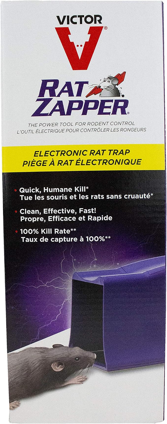 Victor Rat Zapper Classic Indoor Electronic Mouse and Rat Trap - 1 Electric Trap - RZC001-4 - Kill Up To 20 Rats - Easy to Use - LED Light Catch Alerts - Humanely Kill Mice and Rats - 4 Pack