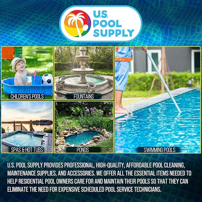 U.S. Pool Supply Above Ground Pool Hose Replacement 1.5" Diameter x 40" Long, Pack of 2 - Compatible with Intex Pool Filter Pump Hoses, Sand Filters, Saltwater Systems with 1,500 to 2,500 GPH