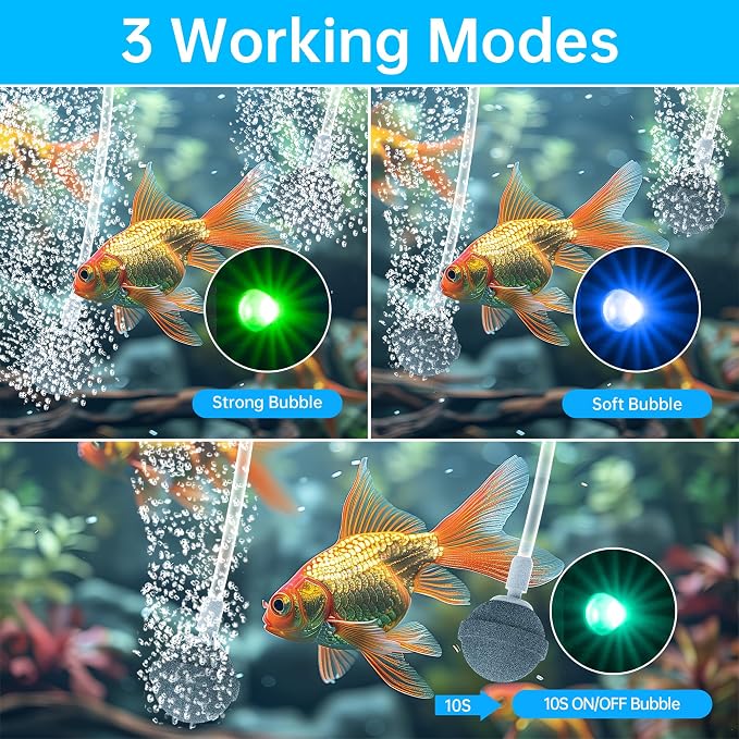 Biling 8W Solar Pond Aerator, 4400mAh Battery Backup Solar Aerator for Pond, 3 Working Modes Solar Air Pump for Outdoor Small Pond Fish Tank