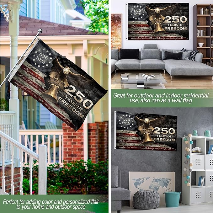 250 Anniversary Usa Flag, Commemorative House Flags, Eagles House Flags, Two-sided Design 3x5 Ft 1