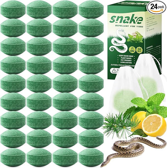 36 Pack Natural Snake Repellent, Snake Repellent for Outdoor Yard Garden House | Long-Lasting Protection | Safe for Dogs and Children, Dark Green