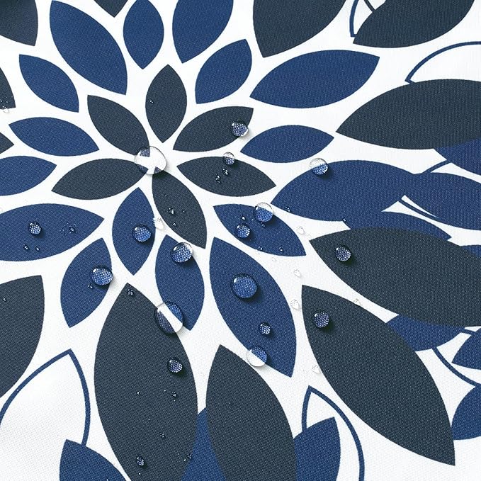 Floral Outdoor Pillow Covers Waterproof Spring Throw Pillow Cases Navy Blue 18x18 Inch Set of 2 Decorative Summer Cushion Covers for Patio Furniture Garden Bench Porch Sofa