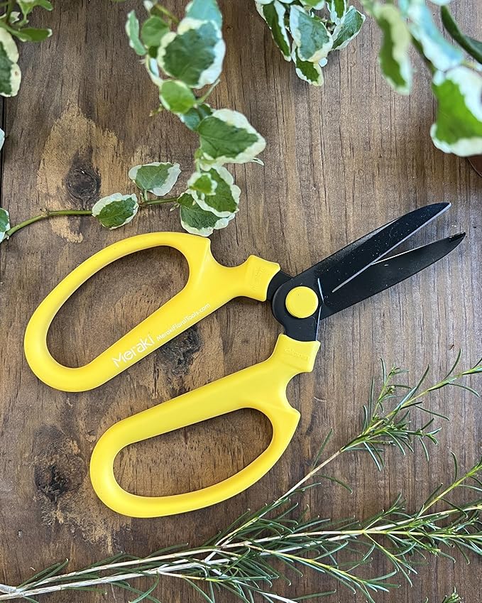 Garden Pruning Shears Scissors Carbon Steel Blades 7.6 Inch Craspedia - Yellow