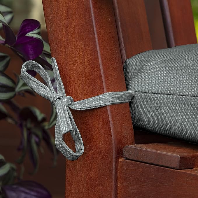 Arden Outdoor Wicker Settee Cushion, 41.5 x 18, Rain-Proof, Fade Resistant Stone Grey Leala