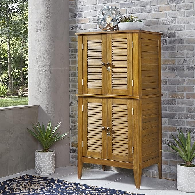 Homestyles Maho Outdoor Storage, Large Cabinet, Brown
