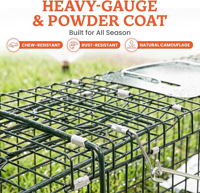 HOMESTEAD 24 Inch Heavy Duty Collapsible Live Animal Trap - Trap for Squirrels, Chipmunks, Rabbits, Kittens, Foldable Steel Trap (24 Inch)