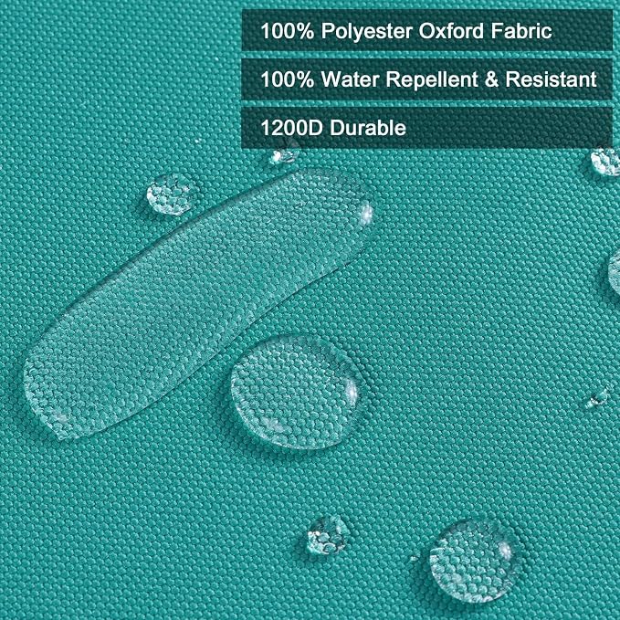 Thickened Waterproof Canvas Fabric by The Yard 1200D 58" W Outdoor Upholstery Material Heavy Duty Fabric Water Resistant Sewing Material for Chair Patio Cushion Purse Bag 1 Yard Teal