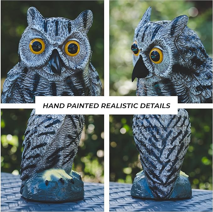 Owl Decoy to Scare Birds Away Plastic Owls Statue for Garden & Outdoors