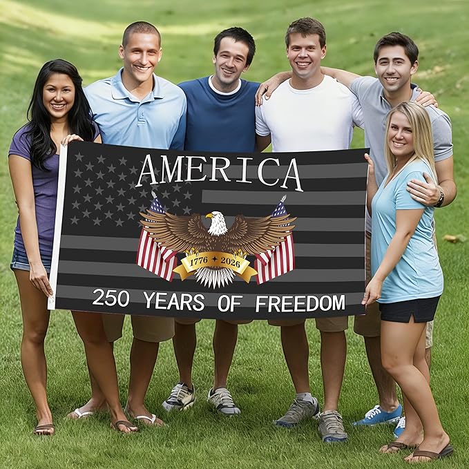 250 Anniversary USA Flag 3x5 Ft 2 Sided 3 Layers 250th Anniversary Flag We The People 1776-2026 250 Years Birthday Patriotic Decor for Outdoor Front Door Porch Wall (E)