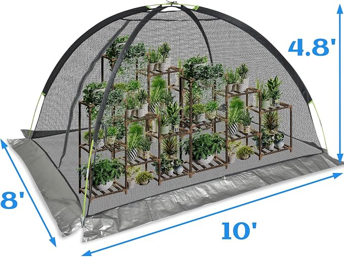 Crop Cages for Garden 10X8X4.8FT - Reusable Mesh Plant Cover for Outdoor Raised Garden Bed Protection Sun Shade & Bird Netting for Fruits/Vegetables and Bushes