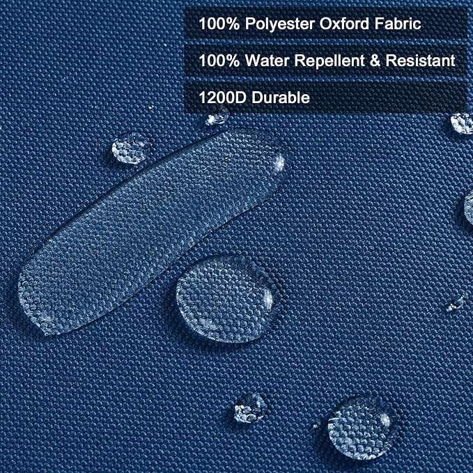 Thickened Waterproof Canvas Fabric by The Yard, 1200D 58" W Outdoor Upholstery Material Heavy Duty Fabric Water Resistant Sewing Material for Chair Patio Cushion Purse Bag, 5 Yard Ocean Blue