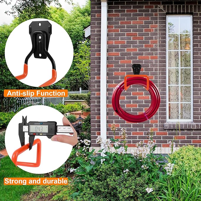 PeoMev 2pcs Hose Organizer Metal Hose Hangers for Outside Heavy Duty Hose Hook Wall Mount Hose Reels Garden Hose Holder for Ropes