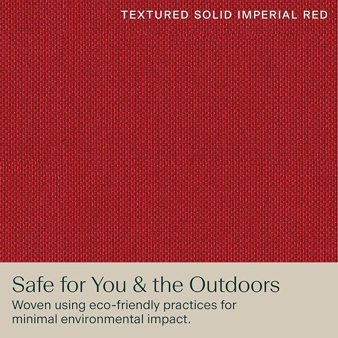 Honeycomb Outdoor Heritage Deep Seat, 25 x 26, Textured Solid Imperial Red Chair Cushion with Removable Cover, for Patio Furniture