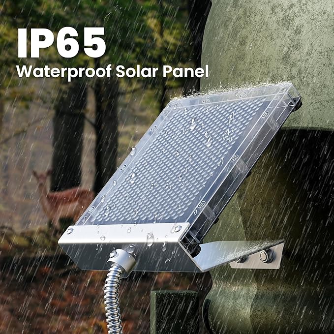 POWOXI 12V Solar Panel for Deer Feeder: 1.7W Waterproof Solar Battery Charger with Mounting Bracket Alligator Clip Feeder 12 Volt Solar Panel