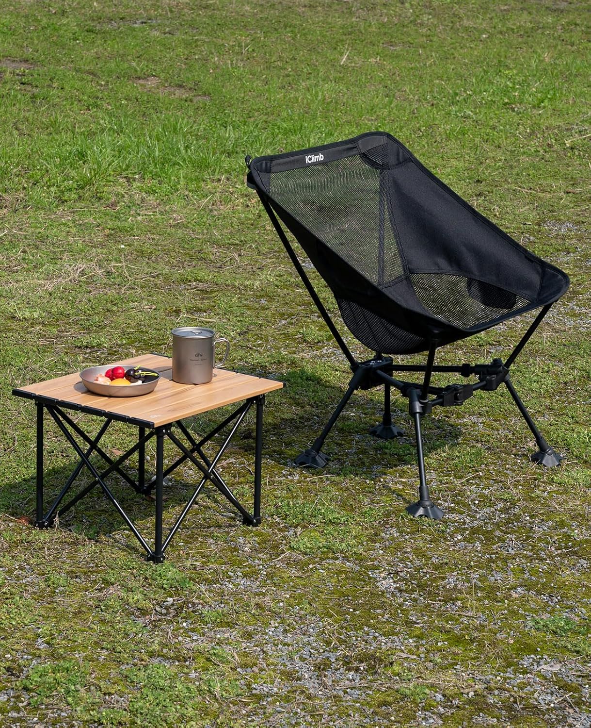 iClimb Ultralight Compact Camping Folding Table with Carry Bag (Reinforced Nature - S)