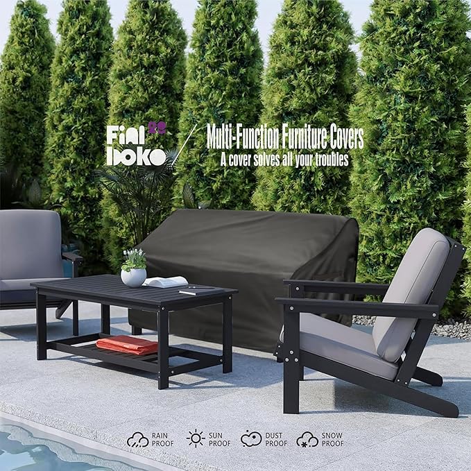 3-Seater Outdoor Couch Cover,79" Wx38" Dx35" H Patio Sofa Cover,100% Waterproof Heavy Duty Patio Furniture Covers,Black