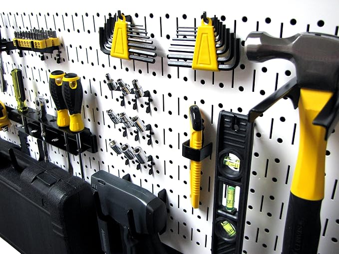 Wall Control Pegboard Value Pack - (3) Pack of Wall Control 16-Inch Tall x 32-Inch Wide Horizontal White Metal Wallboards for Home & Garage Tool Storage Organization (White Pegboard)