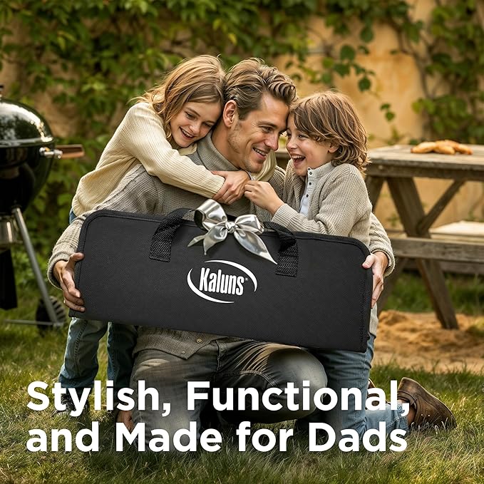 Kaluns Grilling Accessories, Mens Valentines Day Gifts for Him, Heavy Duty Stainless Steel Grill Set BBQ Grill Accessories for Outdoor Grill with Storage Case and Apron, Best Gifts for Men Dad