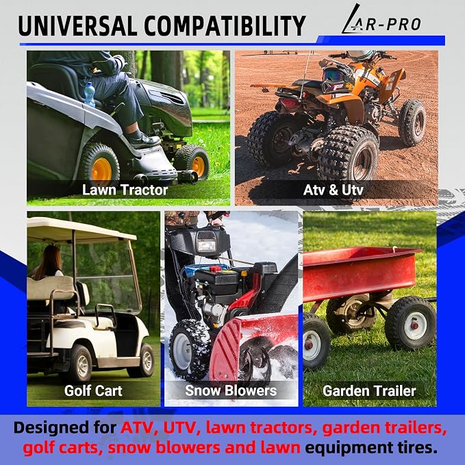AR-PRO Replacement 22x11-10, 20x10-10 Inner Tubes With TR13 Straight Valve Stems for ATV UTV, Lawn Tractor, Garden Trailer, Golf Cart, Snow Blowers - Made from Durable Butyl Rubber (2-Pack)