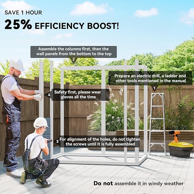 Outsunny 6' x 4.5' Outdoor Storage Shed, Waterproof Resin Plastic Shed with Floor, Window, Lockable Door and Vents, All-Weather Garden Tool Shed for Backyard, Patio, Lawn, Gray