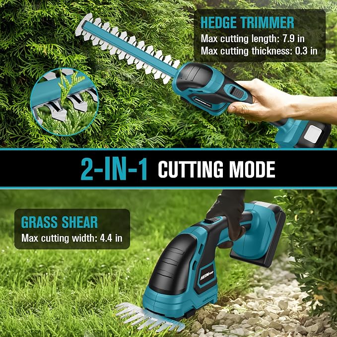HEINPRO Cordless Hedge Trimmer Compatible with Makita 18V Battery (Battery not Included), Electric Hedge Trimmer Cordless, Bush Trimmers Grass Shears Handheld, Shrub Trimmers for Yard, Garden
