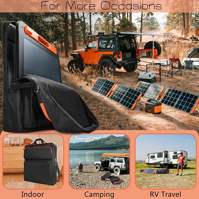 Solar Panel Storage Bag Compatible with 2 Jackery 100W / 200W, Padded Portable Solar Panel Travel Bag Compatible with Jackery SolarSaga (200W | 25.2"×24"×4.5")
