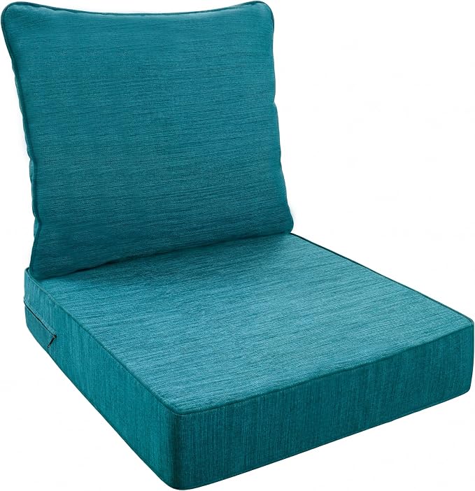 Art Leon Outdoor Patio Cushion 24"x 24" Outdoor Seat Cushions 30D High Density Foam Patio Chair Cushions with Non-Slip Backing Patio Cushions for Patio Furniture Porch Swing Garden Bench