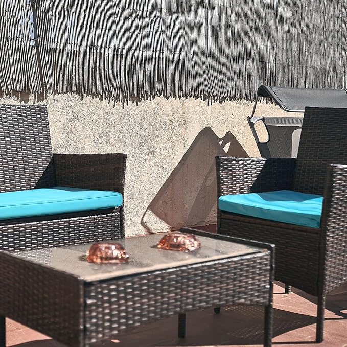 3 Pcs Outdoor Cushion Covers Patio Cushion Replacement Covers 2 Covers 18 x 18 x 2 and 1 Cover 42 x 18 x 3 for Patio Furniture Outdoor Washable Water Resistant for Couch Garden Sofa (Teal Blue)