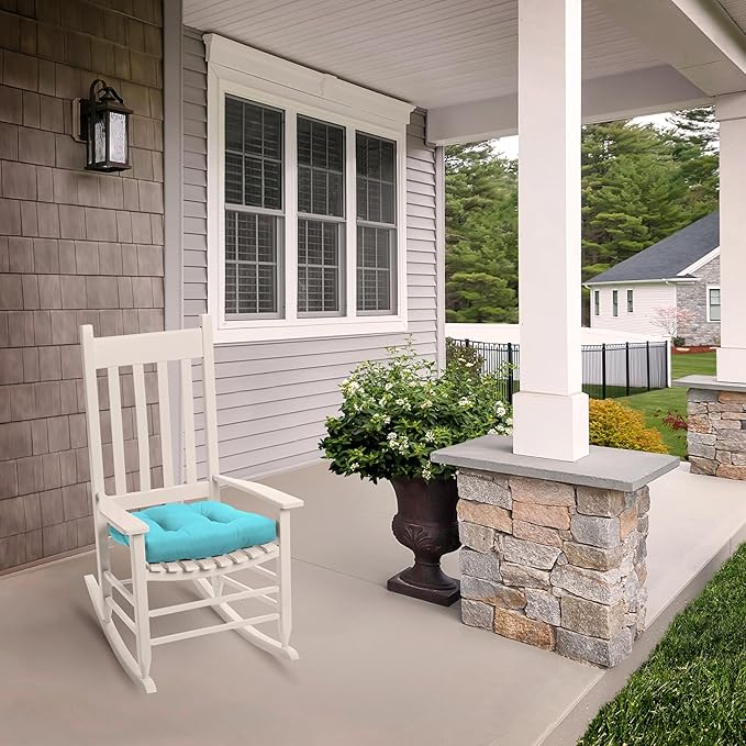 Arden Selections Rocking Chair Cushion, 21 x 21, Rain-Proof, Fade Resistant, Cushion for Rocking and Outdoor Chairs 18 x 20, Pool Blue Leala (Pack of 4)